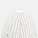Beefy Cotton Oxford Bone & Olive Stripe
