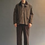 Canal Pleated Corduroy Cotton Pant Coffee