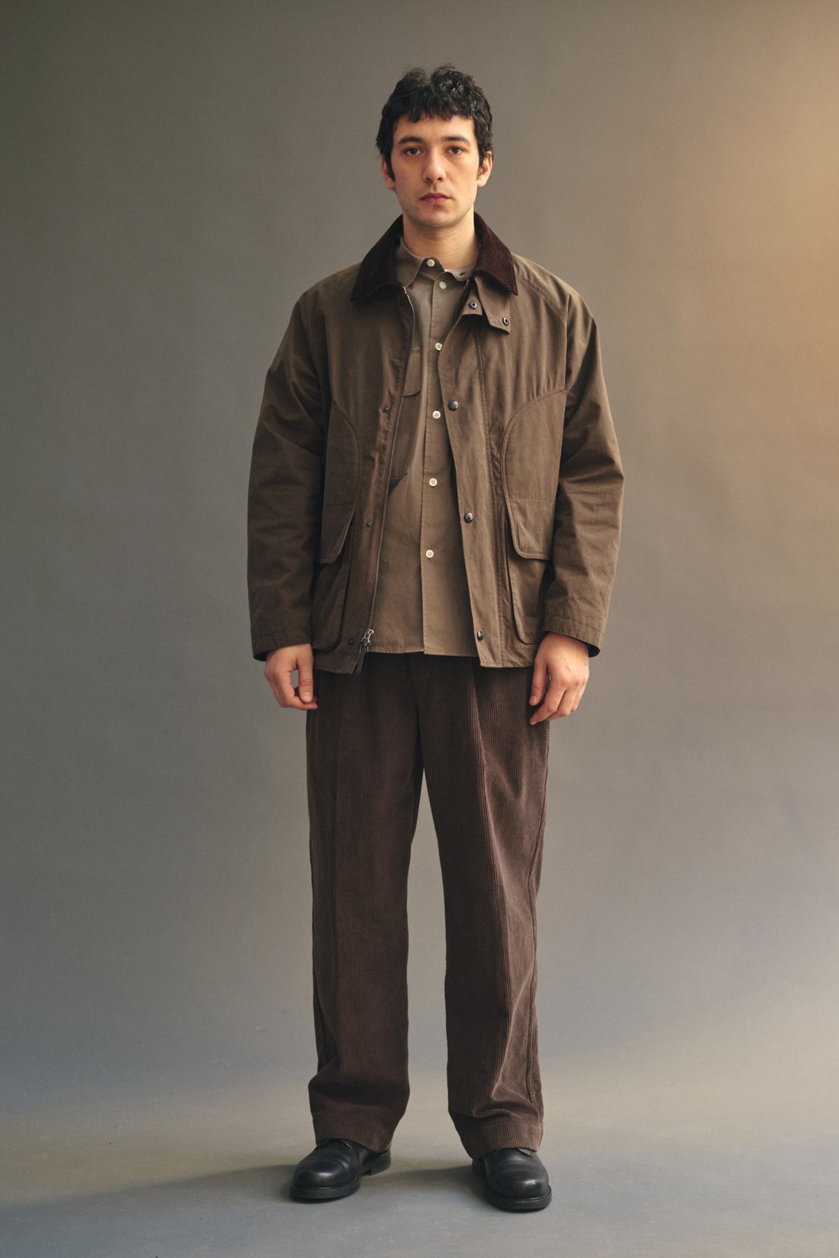 Canal Pleated Corduroy Cotton Pant Coffee