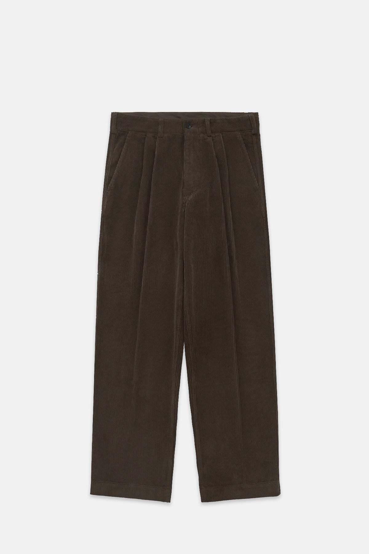 Knickerbocker Canal Pleated Corduroy Cotton Pant Coffee.