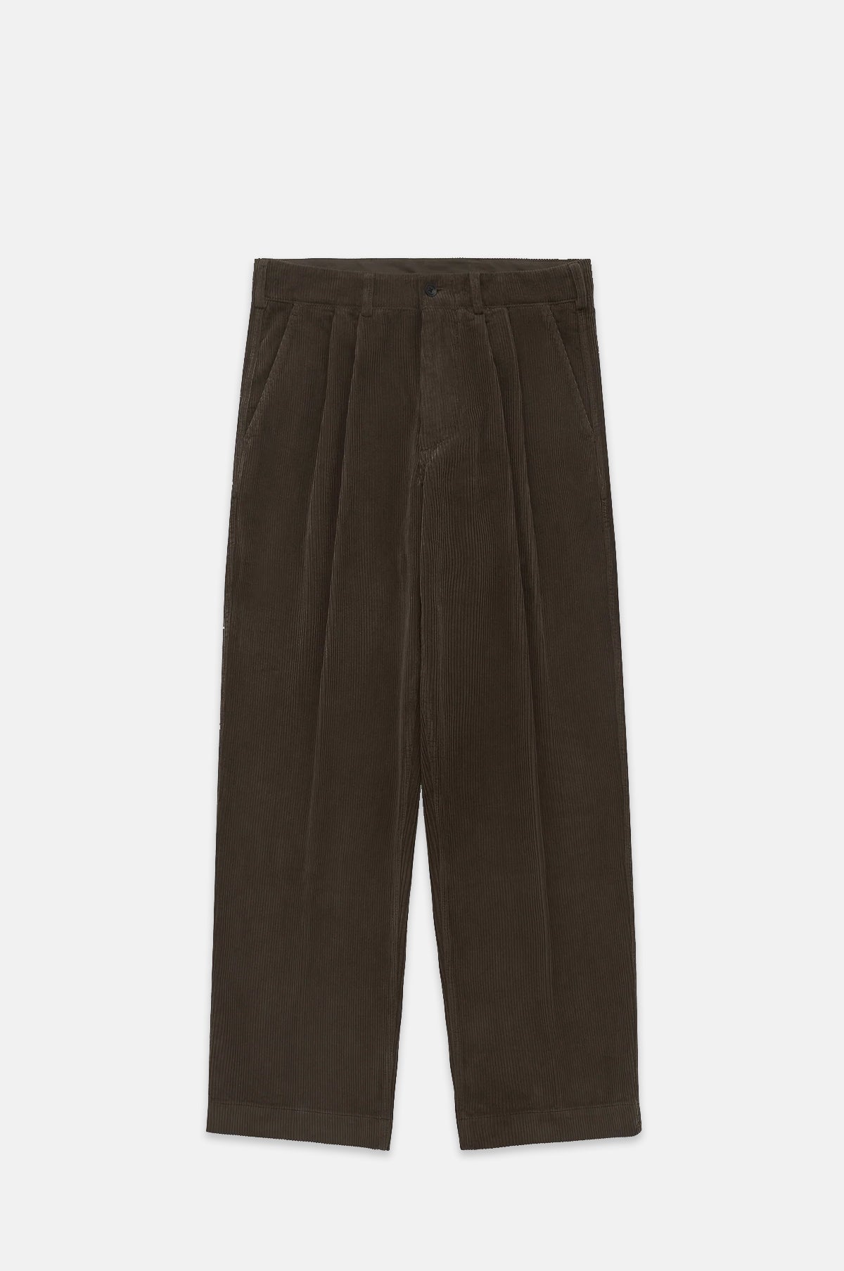 Knickerbocker Canal Pleated Corduroy Cotton Pant Coffee.