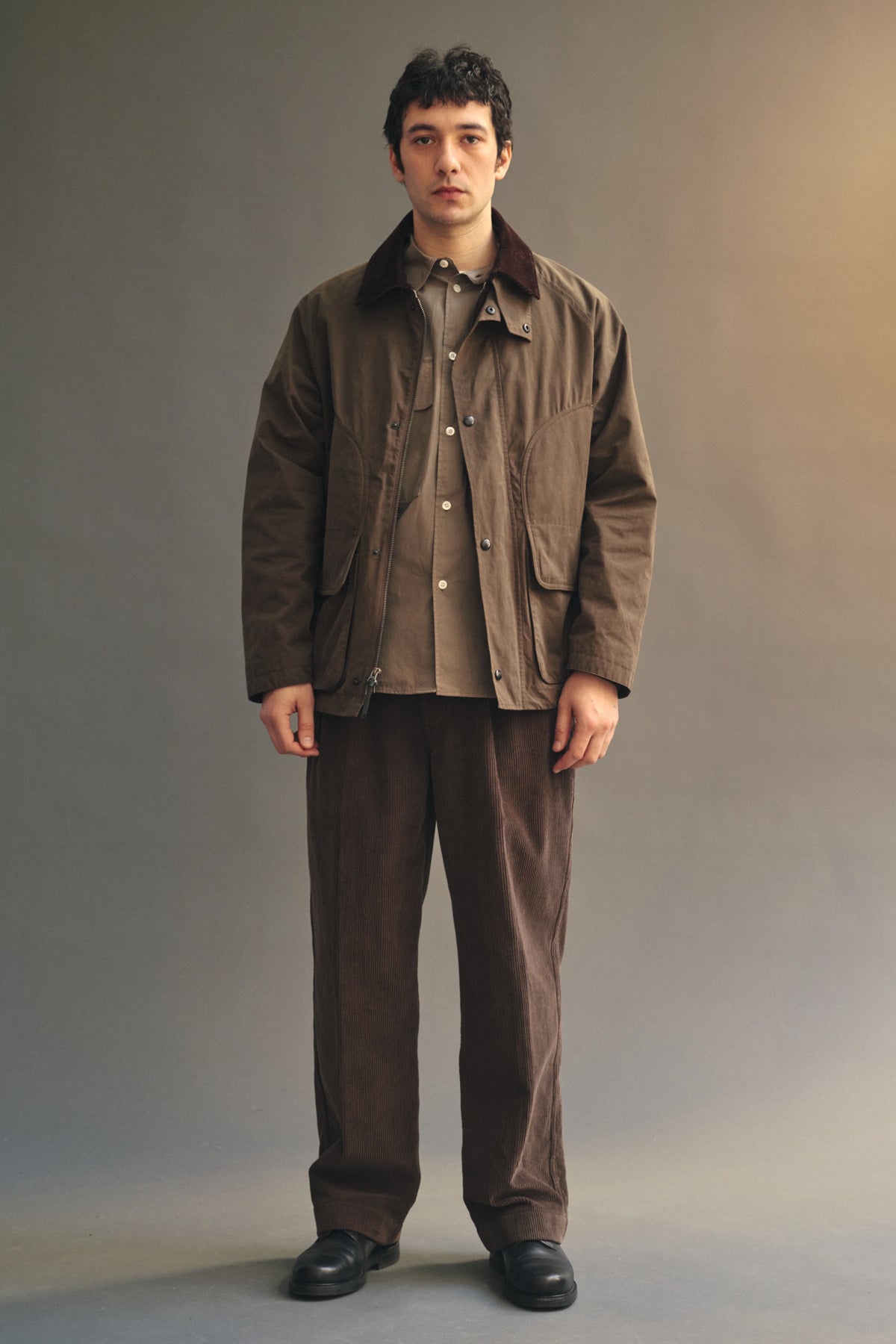 Highland Dry-Wax Cotton & Nylon Coat Oak Brown
