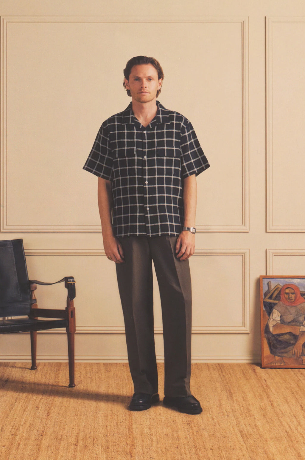 Penny Loom Cotton Shirt S/S Black