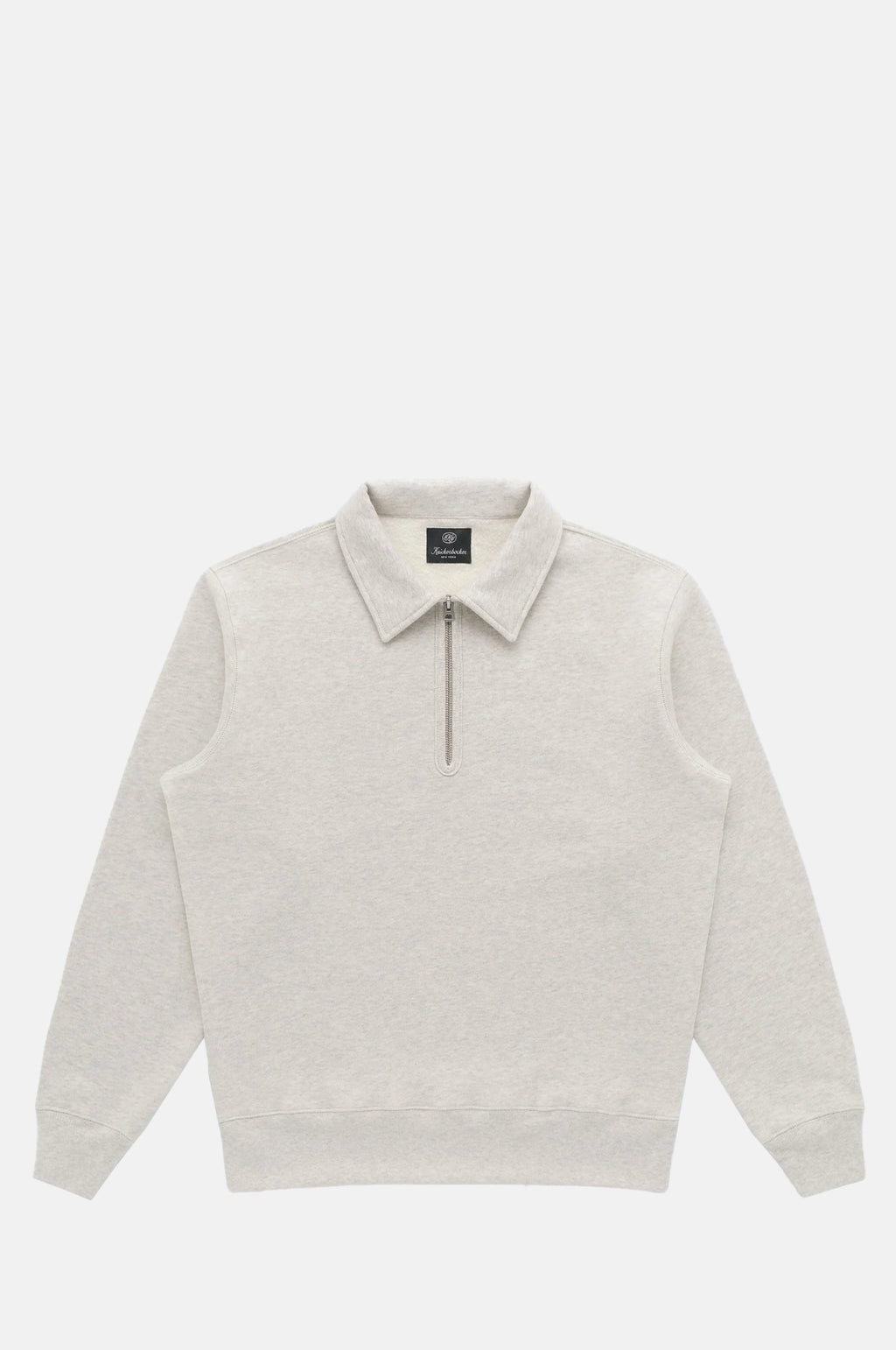 Knickerbocker Stadium Loft Knit Quarter Zip Oat Grey.