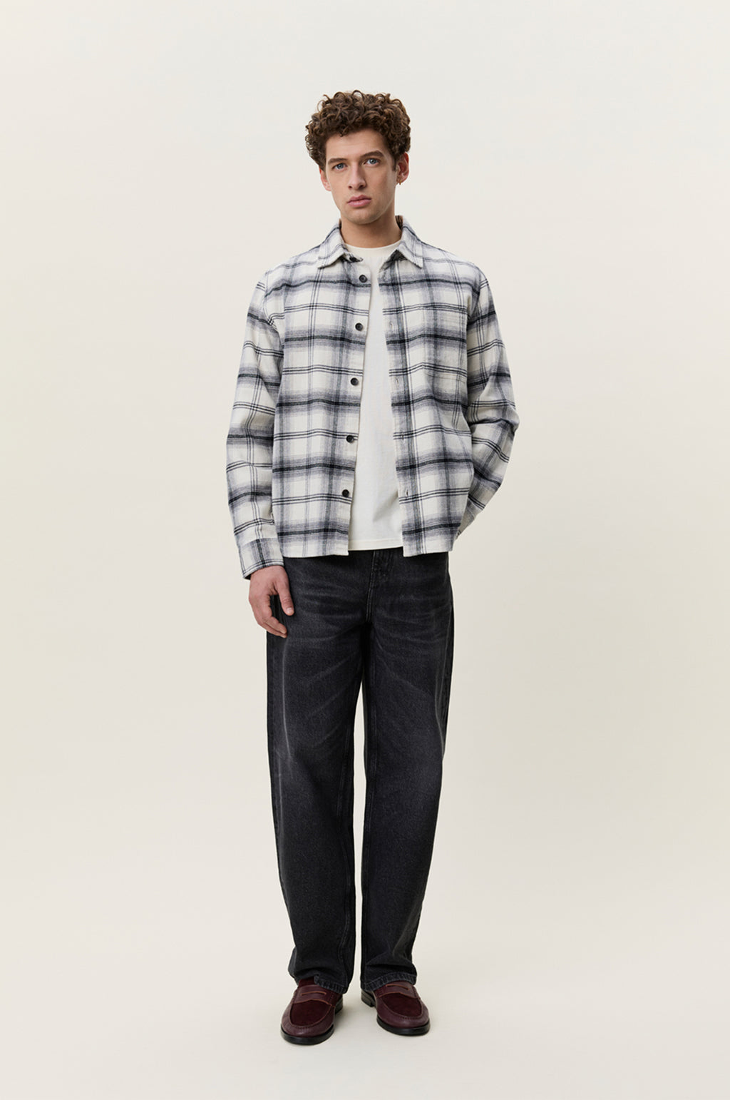 Check Overshirt Black