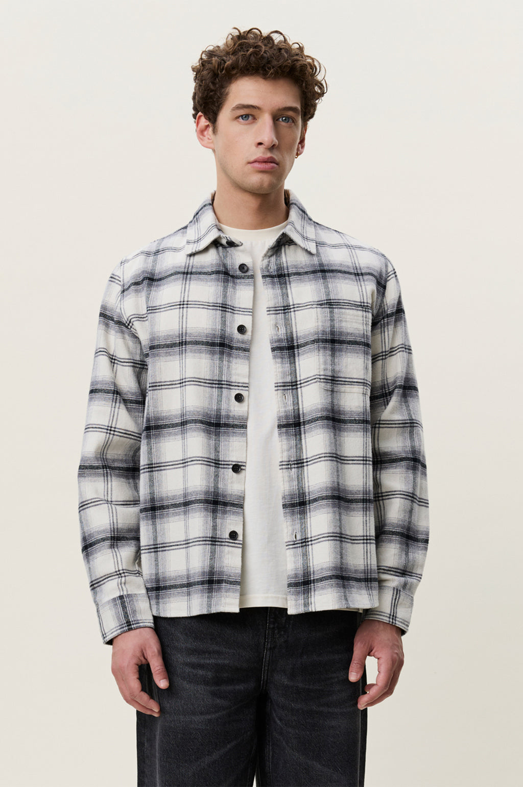 Check Overshirt Black