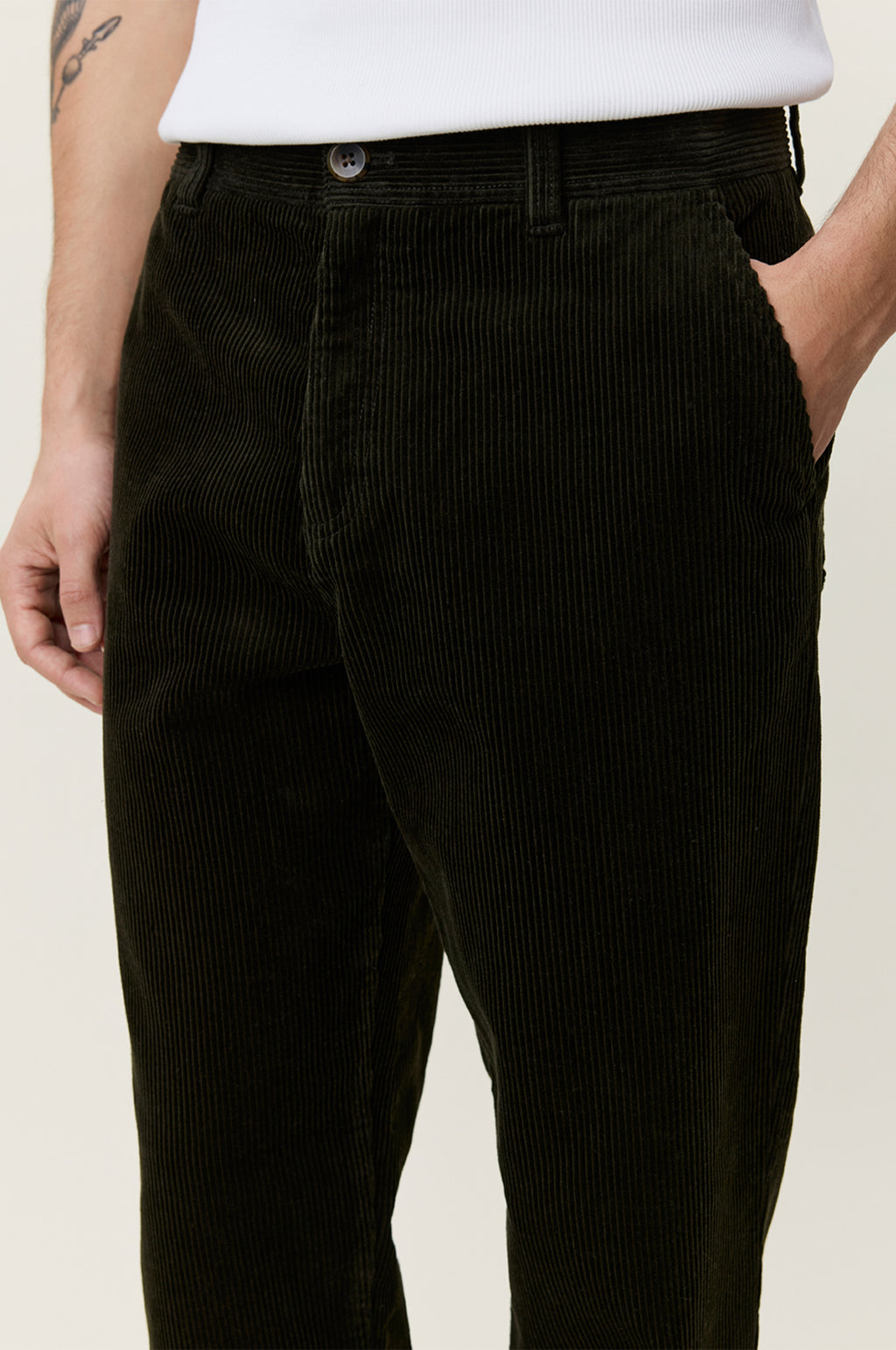 Corduroy Tapered Pants Rosin Green