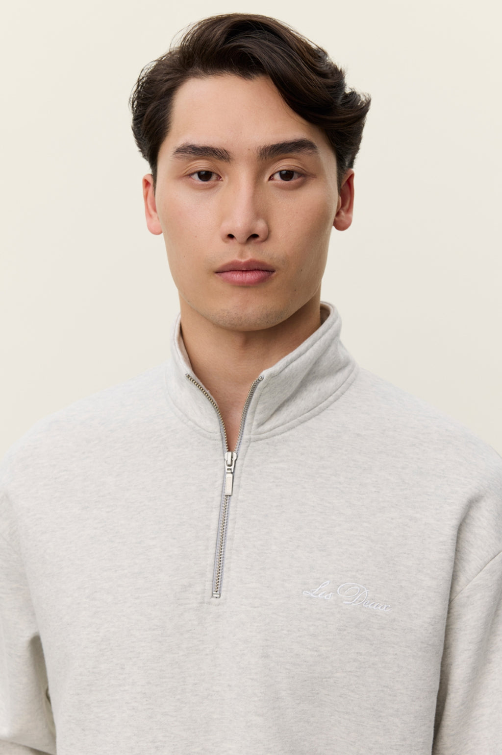Crew Half-Zip Sweatshirt Snow Melange