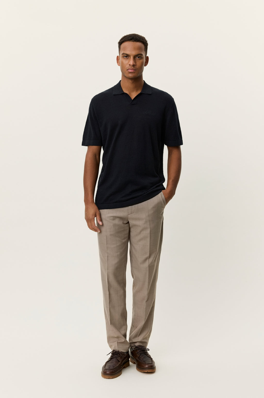 Emmanuel Knit Polo Black