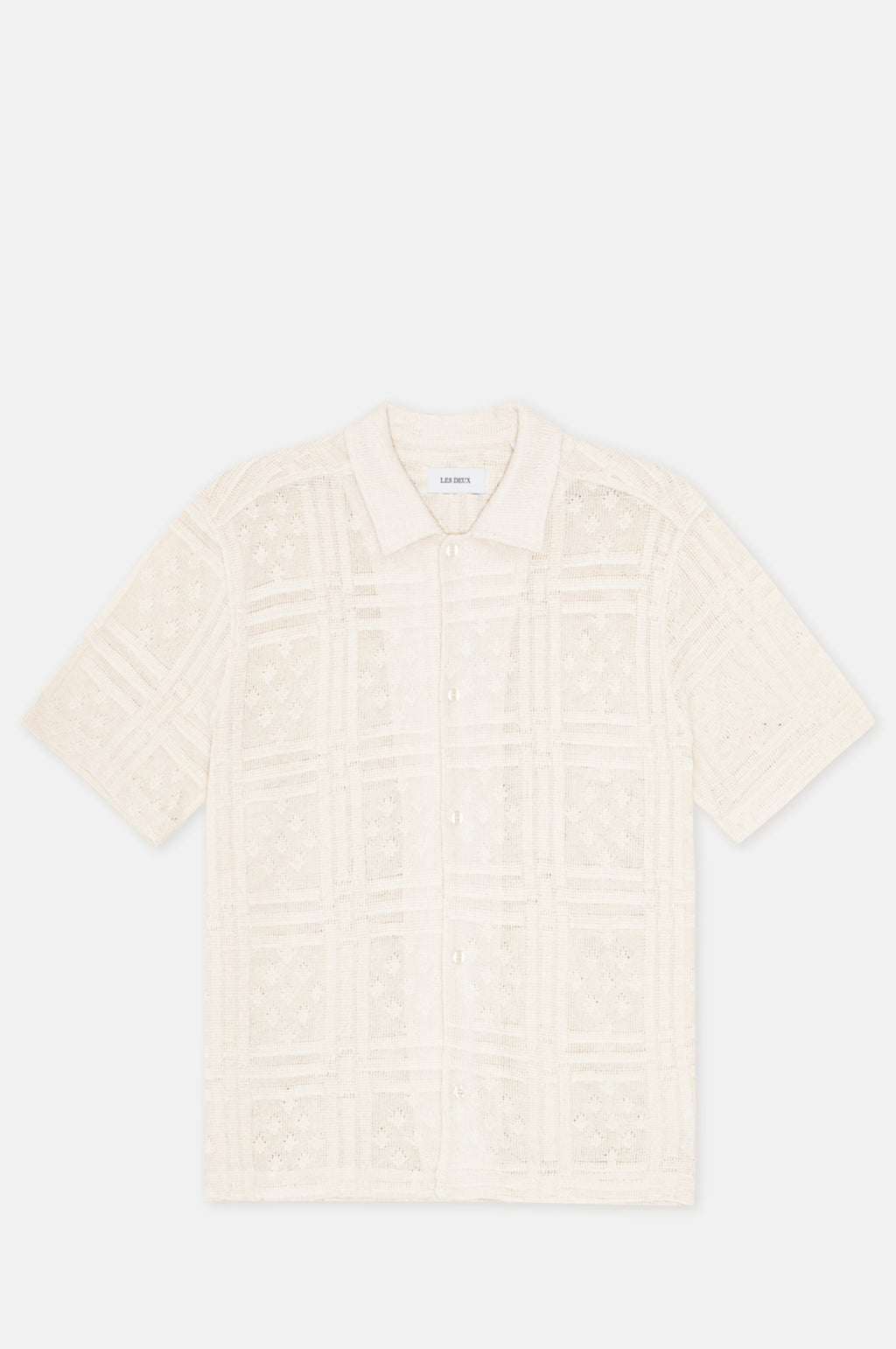 Les Deux Hector Pointelle SS Shirt Eggnog White.