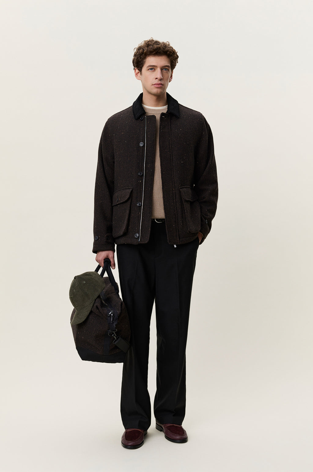 Herringbone Jacket Mole Brown