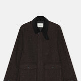 Les Deux Herringbone Jacket Mole Brown.
