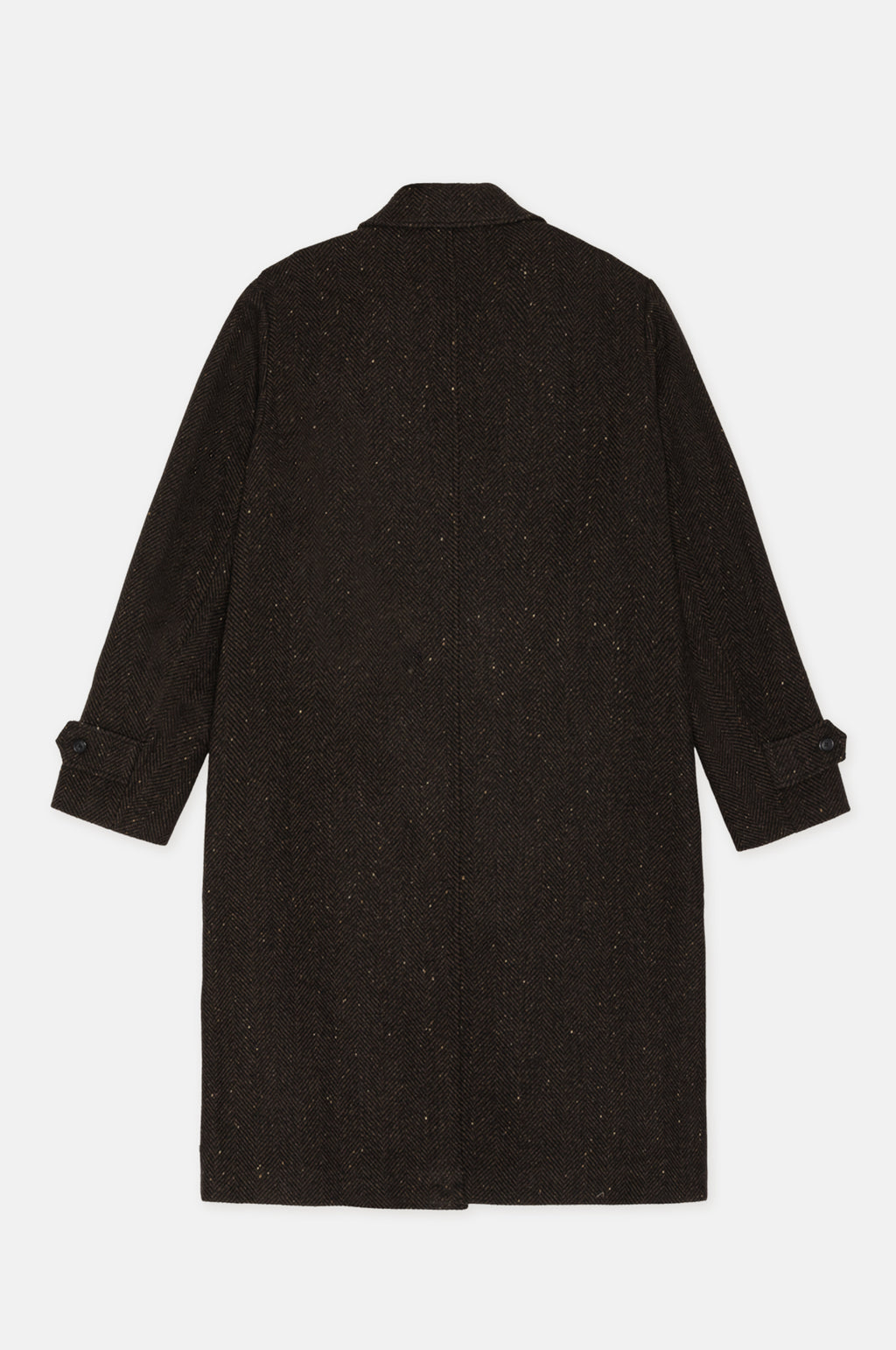 Herringbone Wool Coat Mole Brown