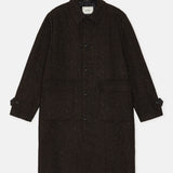 Les Deux Herringbone Wool Coat Mole Brown.