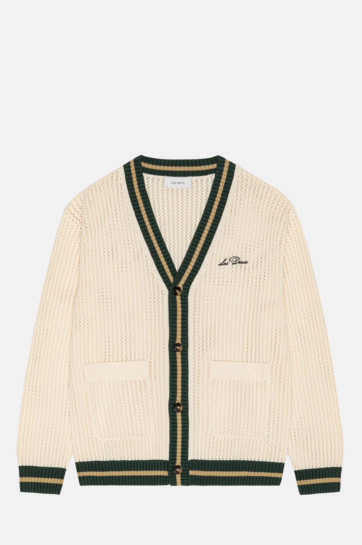 Les Deux Lace Knitted Cardigan Eggnog White.