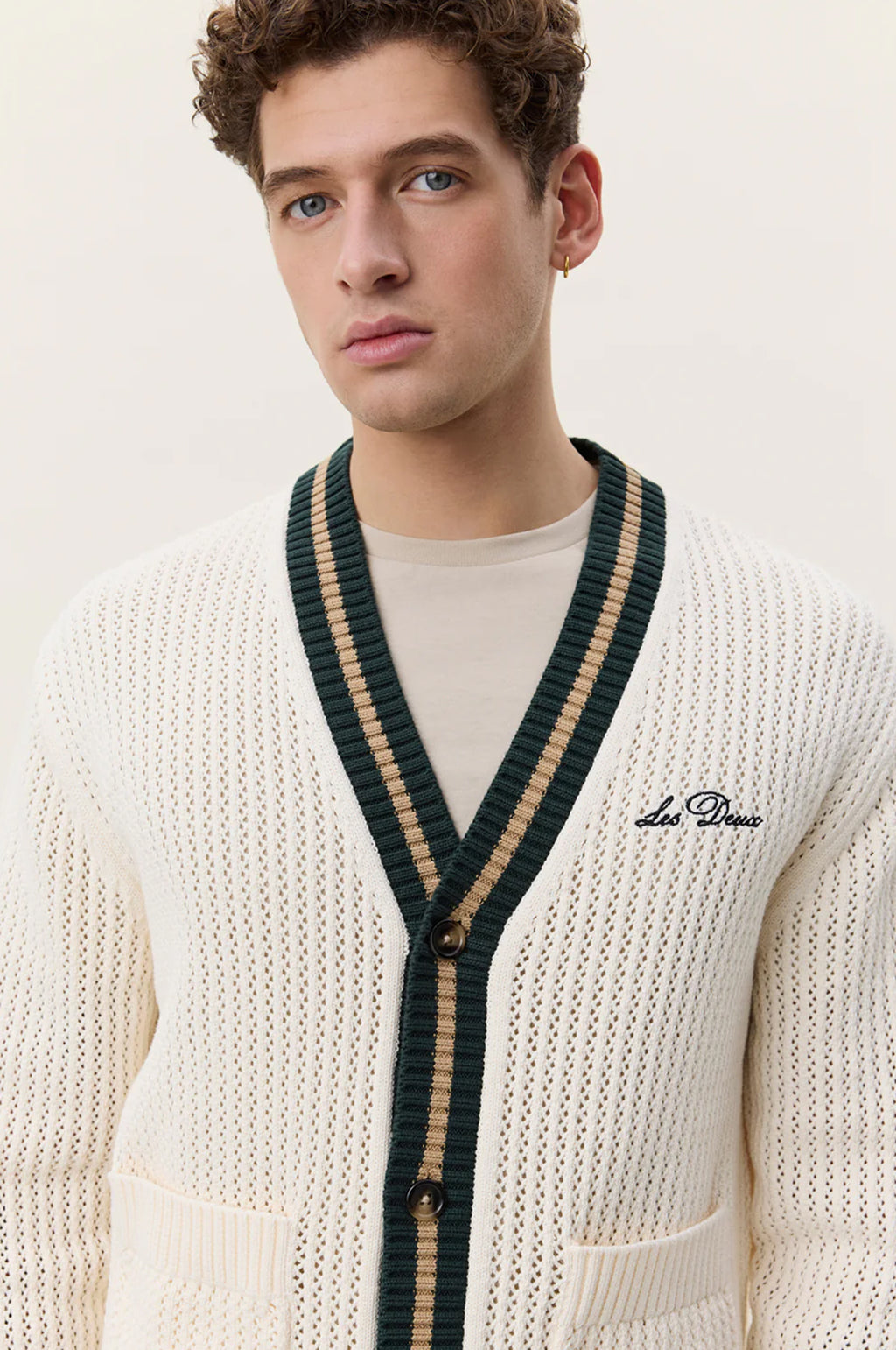 Lace Knitted Cardigan Eggnog White