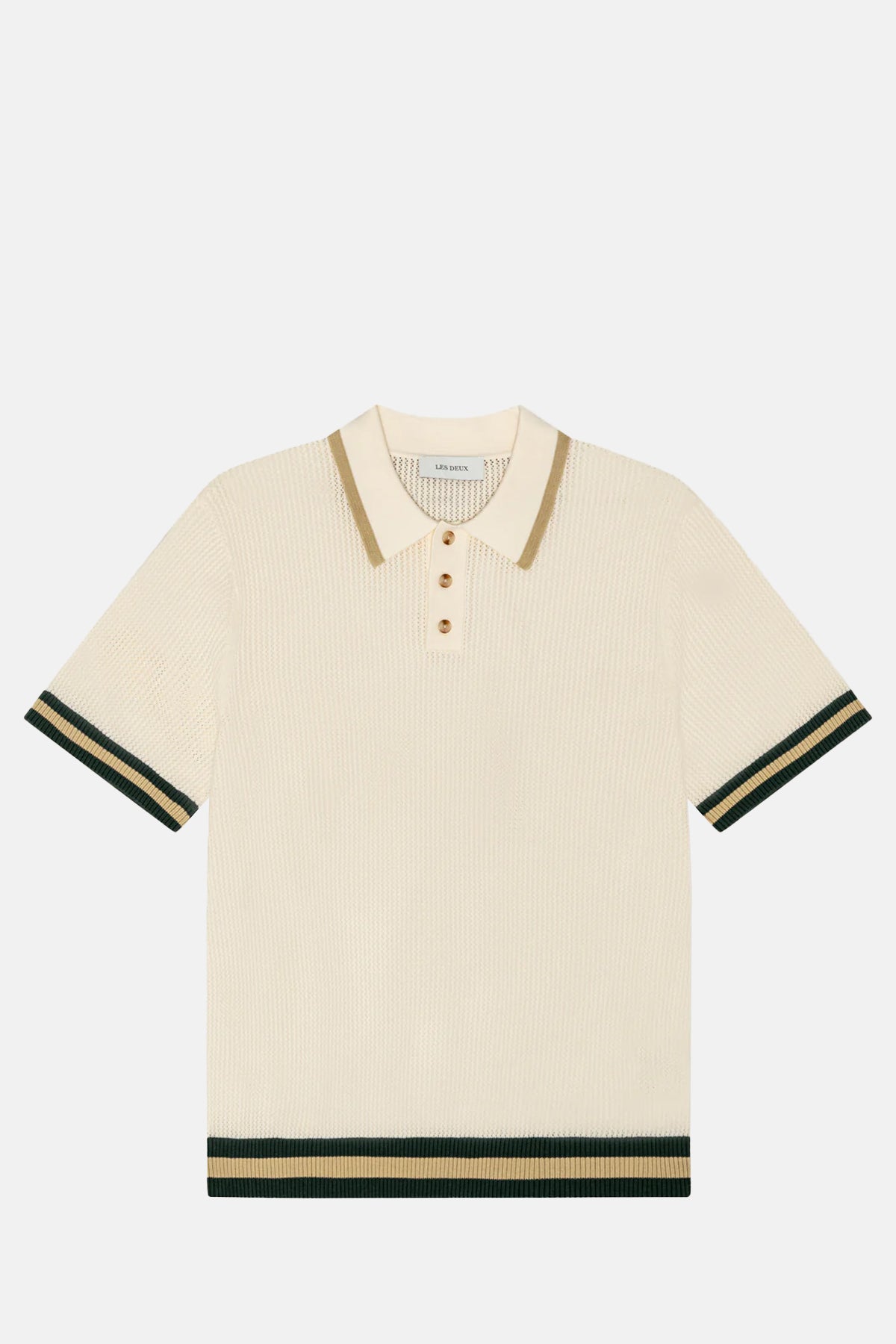 Les Deux Lace Knitted Polo Eggnog White.
