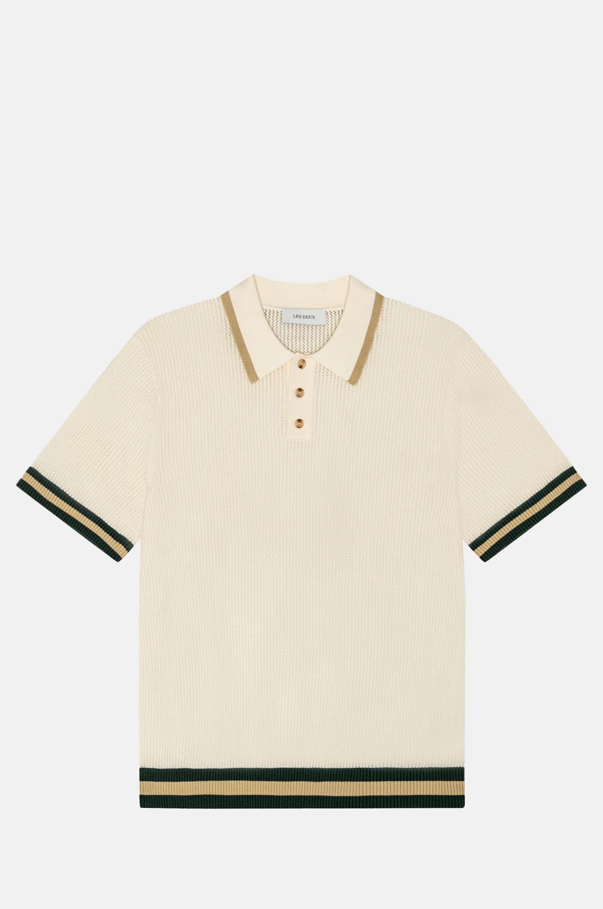 Les Deux Lace Knitted Polo Eggnog White.