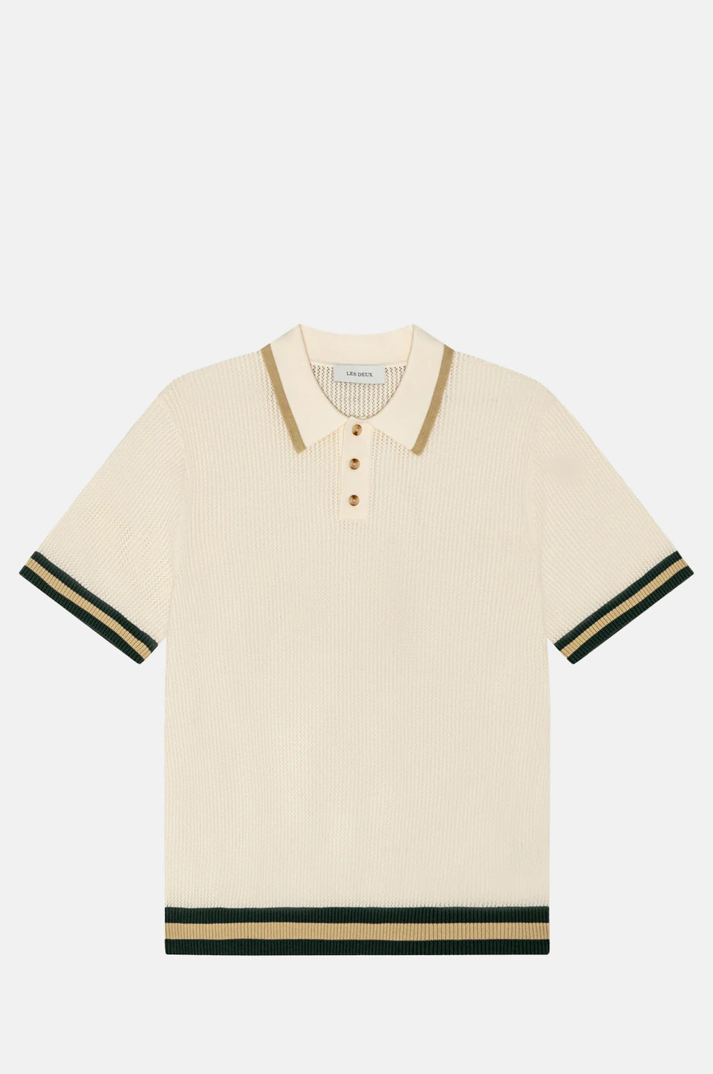 Les Deux Lace Knitted Polo Eggnog White.