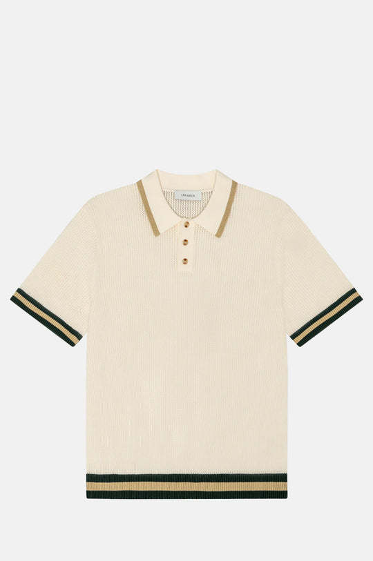 Lace Knitted Polo Eggnog White