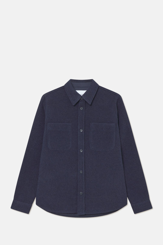 Lennon Boucle Overshirt Dark Navy