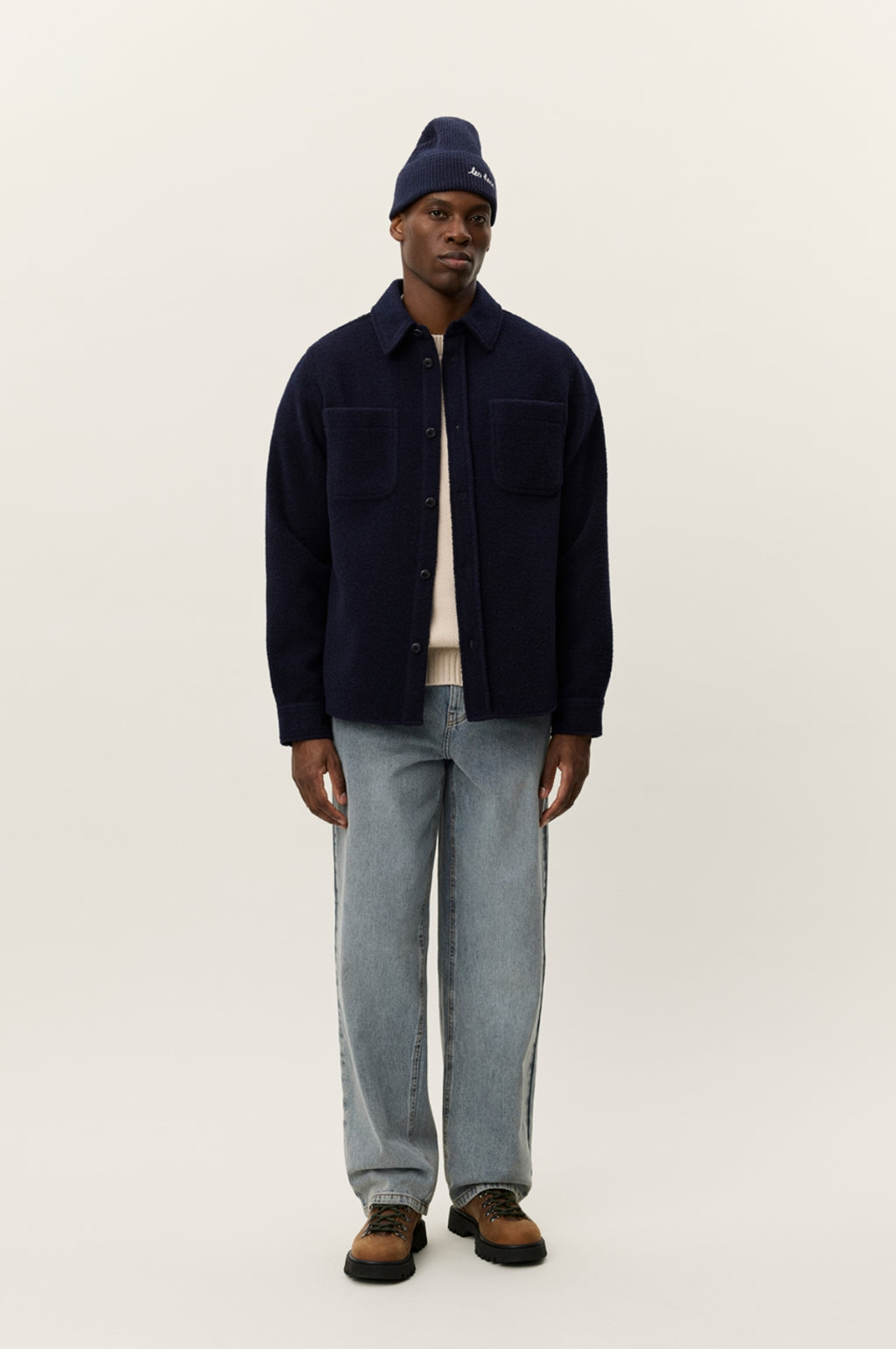 Lennon Boucle Overshirt Dark Navy