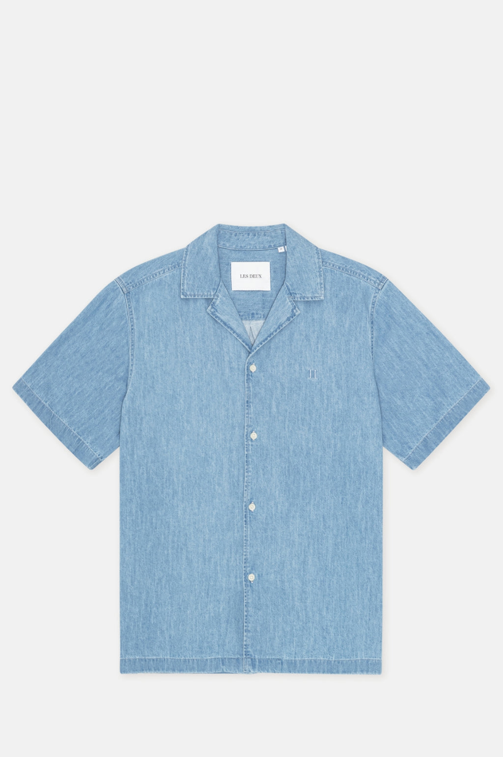 Les Deux Lesley Denim SS Shirt Light Indigo Wash.