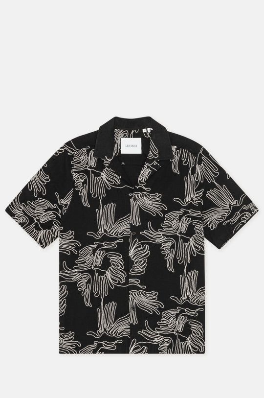Liam AOE Flower SS Shirt Black