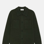 Les Deux Milano Knit Overshirt Rosin Green.