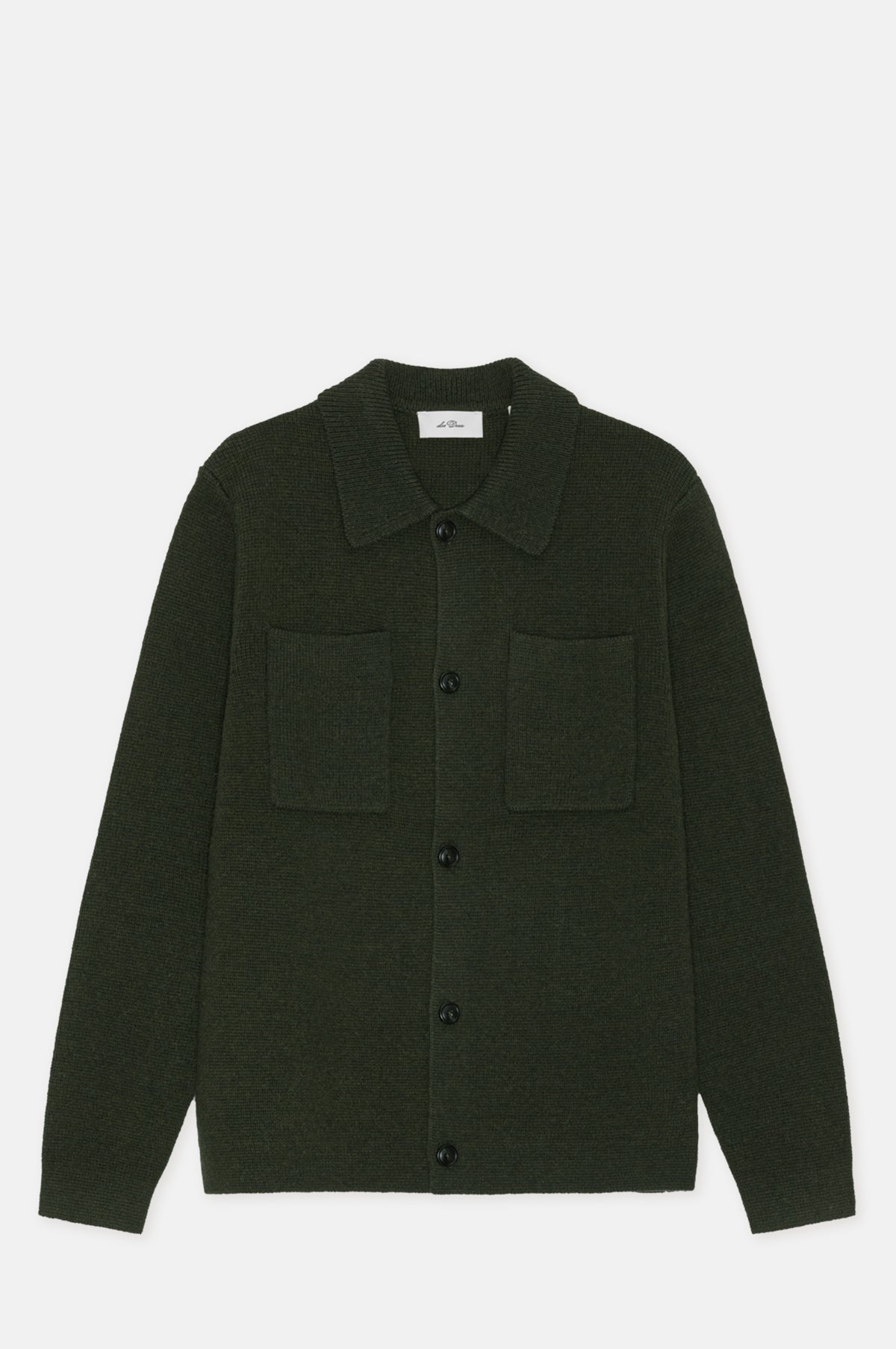 Les Deux Milano Knit Overshirt Rosin Green.