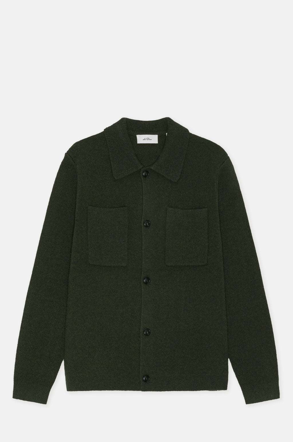 Les Deux Milano Knit Overshirt Rosin Green.