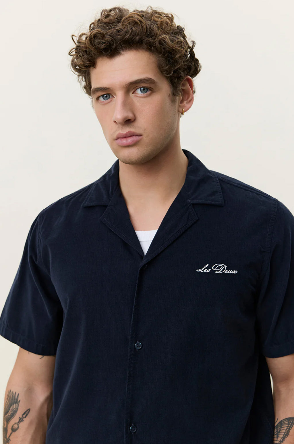 Signature Mini Cord SS Shirt Dark Blue Night