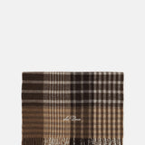 Les Deux Signature Patchwork Check Scarf Mole Brown.
