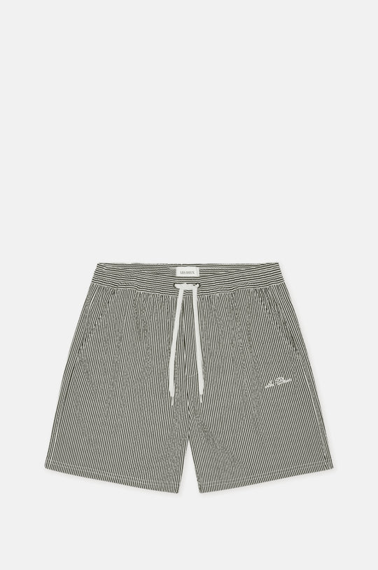 Stan Stripe Seersucker Swim Shorts Black