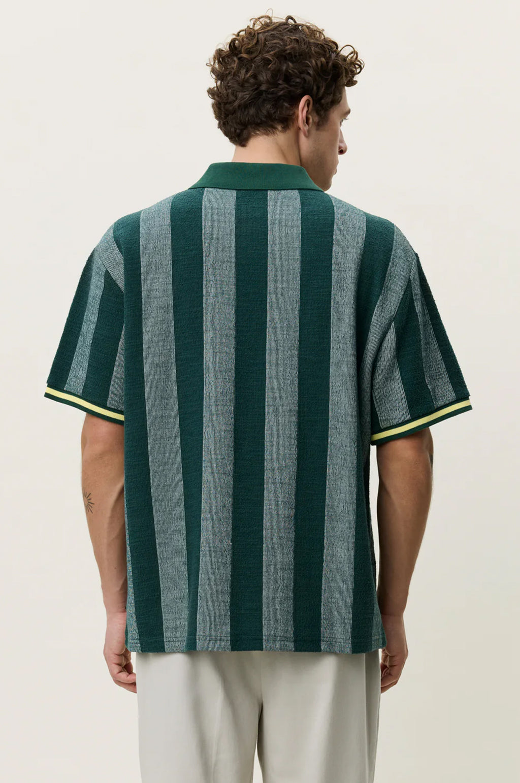Stripe Jacquard Football Jersey Pine Green