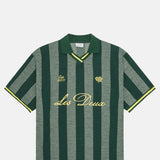 Les Deux Stripe Jacquard Football Jersey Pine Green.