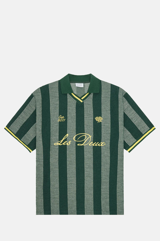 Stripe Jacquard Football Jersey Pine Green