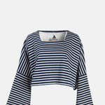 Les Vacances D'Irina Crop Top Mariniere Navy Ecru.