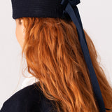 Le Chapeau with Silk Ribbons Navy