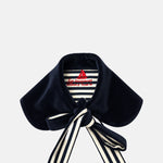 Les Vacances d'Irina Velvet Collar Navy.