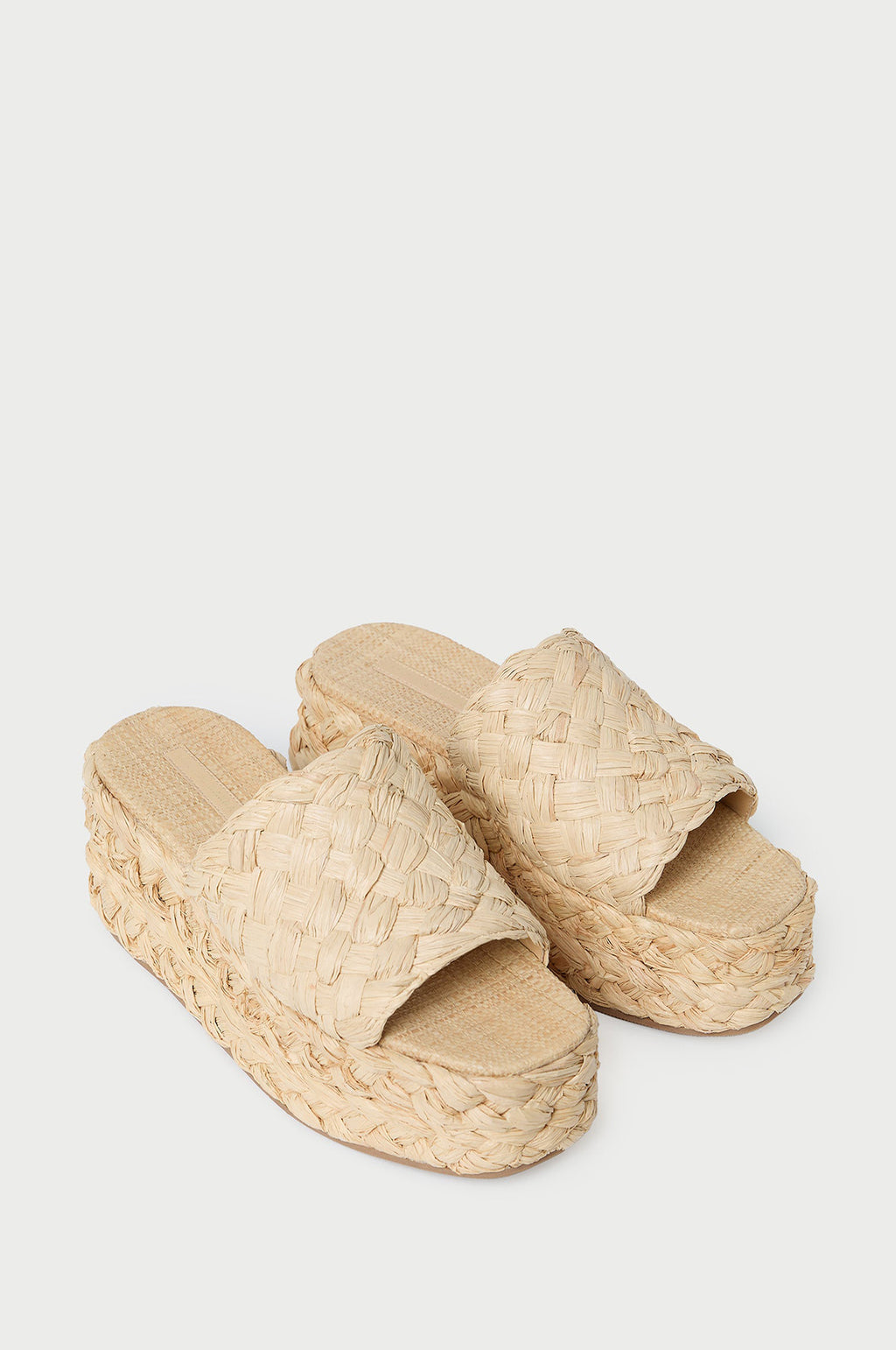 Aaron Platform Raffia Mule Natural