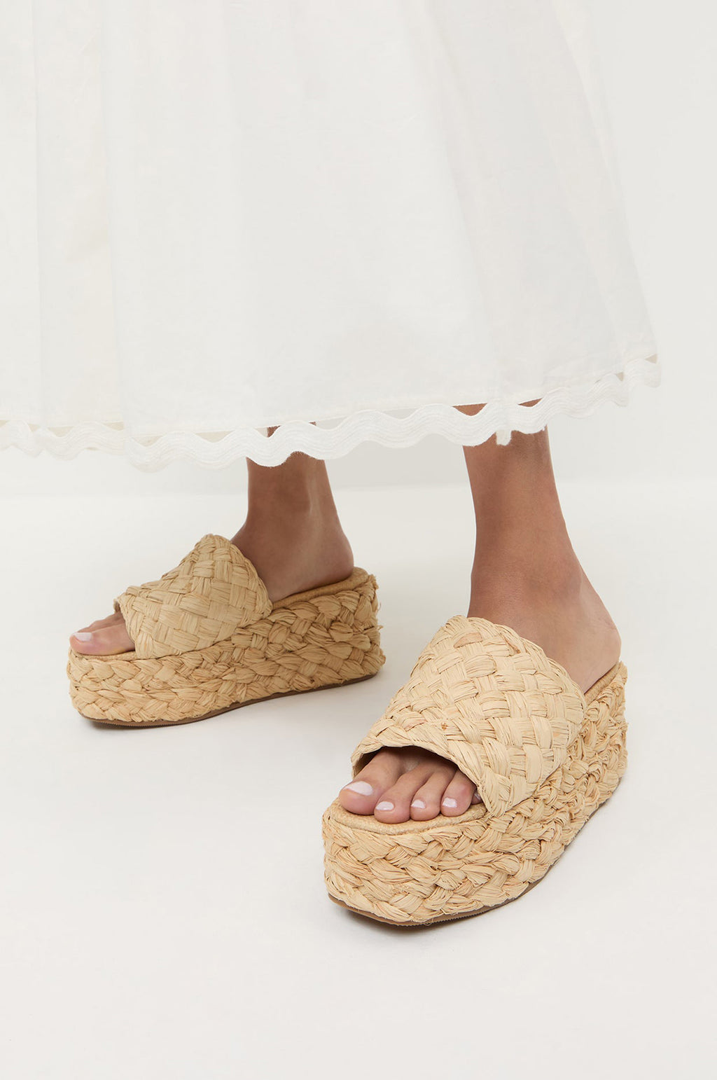 Aaron Platform Raffia Mule Natural