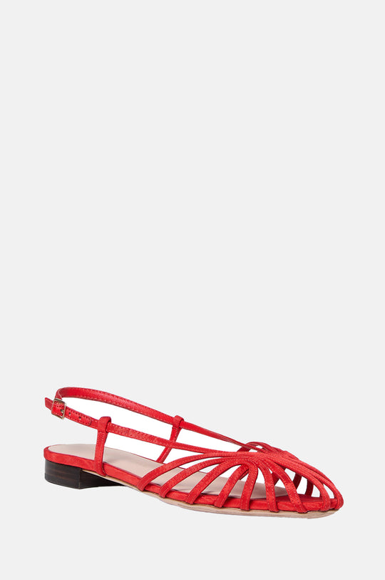Devon Lattice Slingback Sandal Red