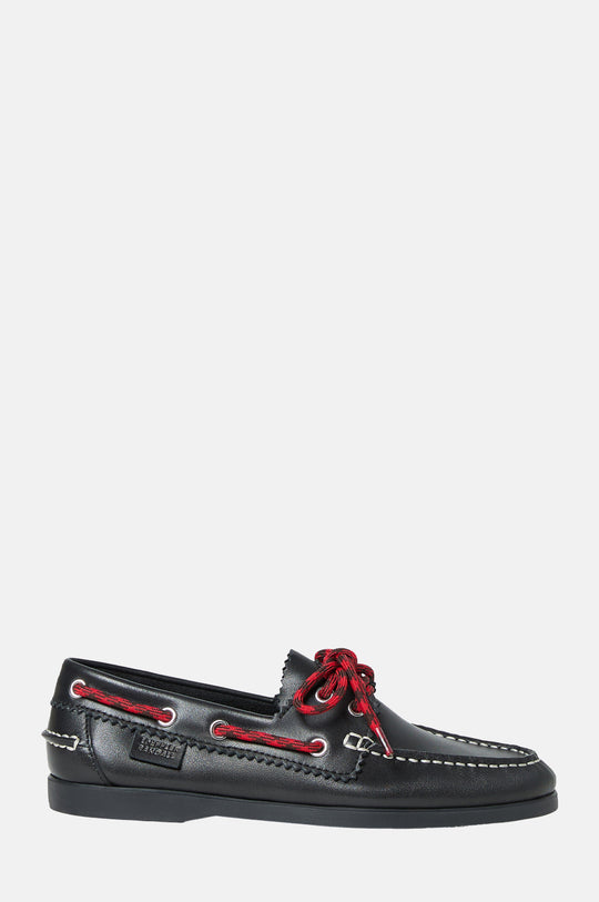 Franco Leather Boat Loafer Black