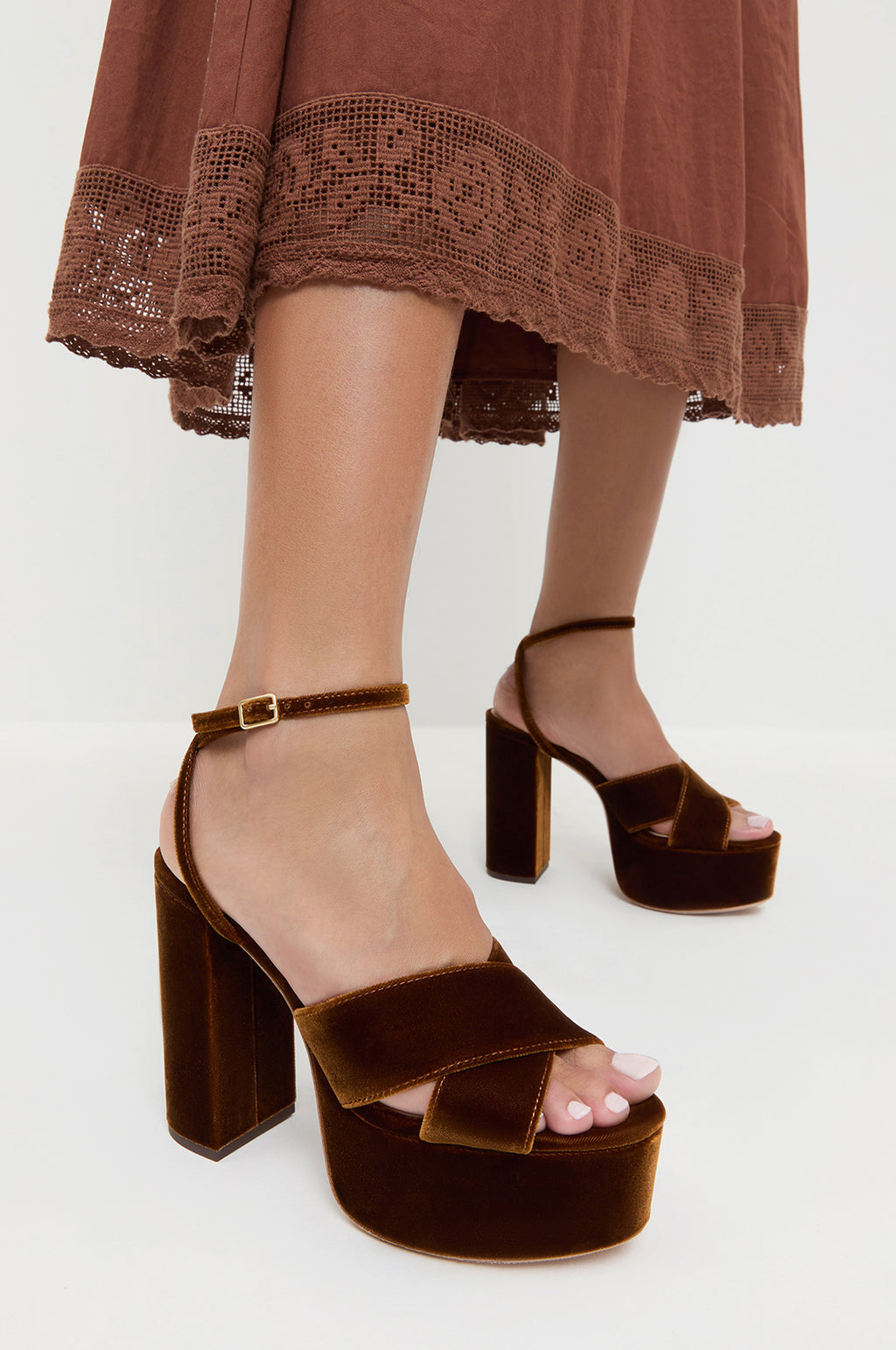Loretta Platform Sandal Dark Brown
