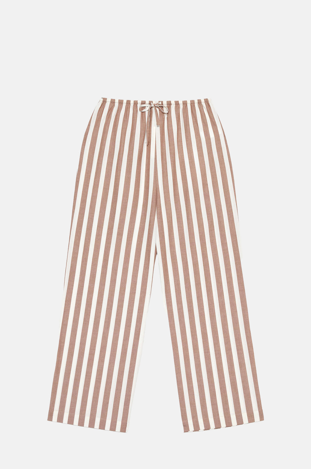 Loeffler Randall Pella Drawstring Pant Brown Cream Stripe.