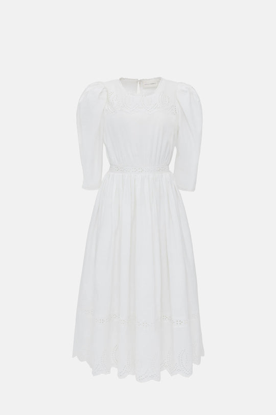 Thelma Waisted Dress Cream