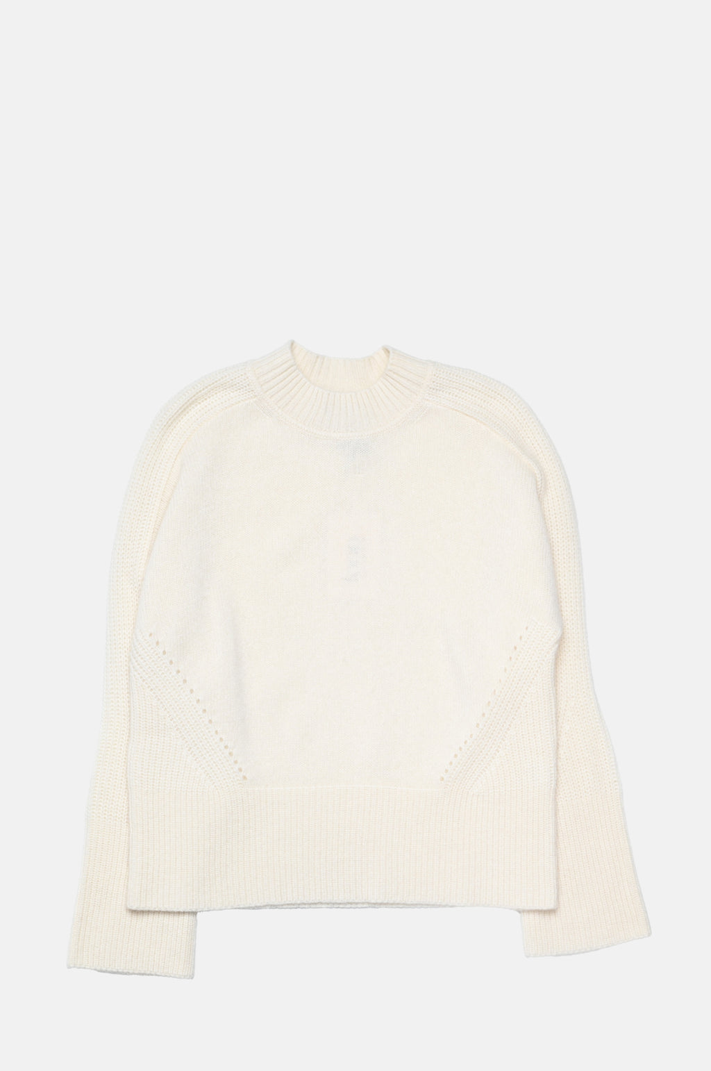 Loop Cashmere Georgia Ribbed Detail Lofty Crew Sweatshirt Chalk.