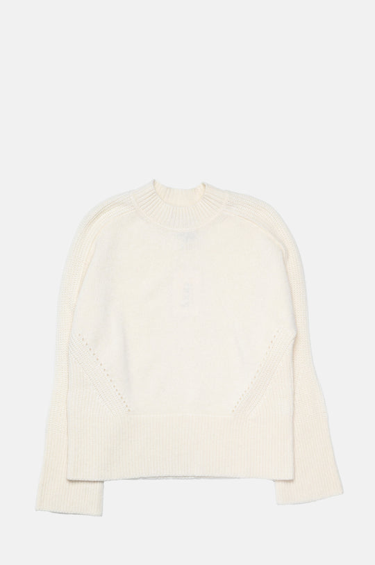 Georgia Ribbed Detail Lofty Crew Sweatshirt Chalk