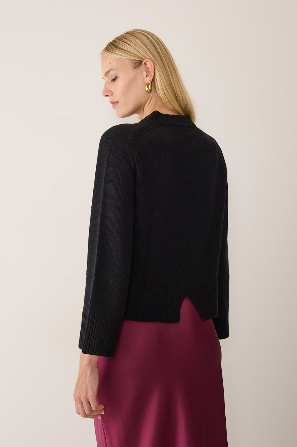 Geraldine Split Back Sweatshirt Black